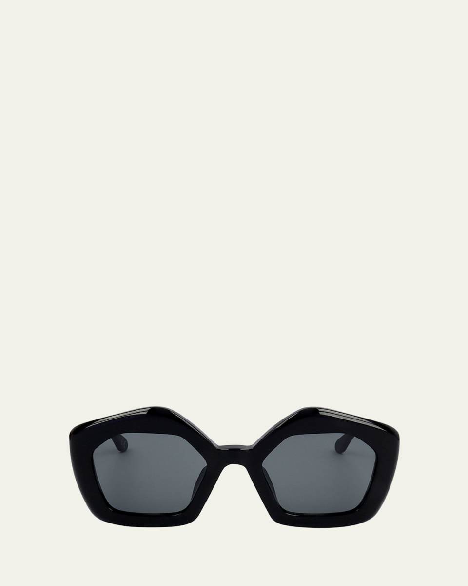 Logo Acetate Butterfly Sunglasses